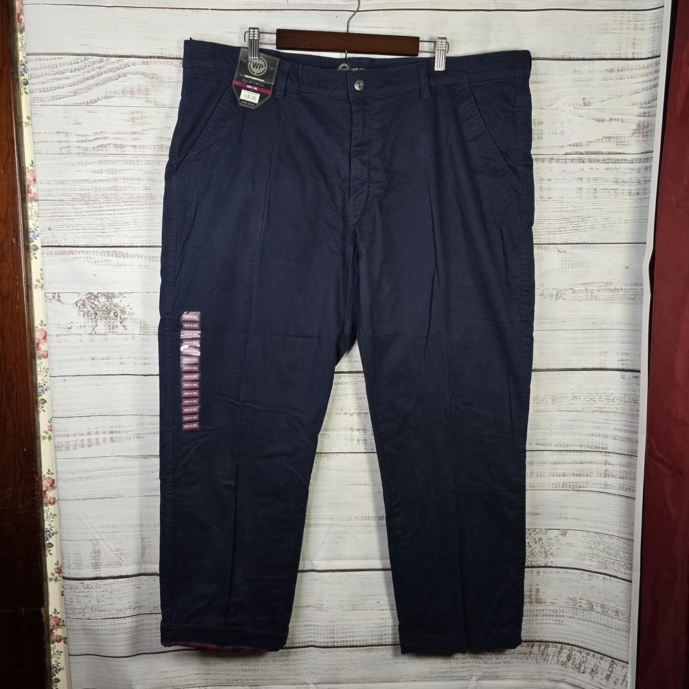 Weatherproof‎ Flannel Lined Pants NWT 42x30 Navy Warm Winter Straight Leg Mens